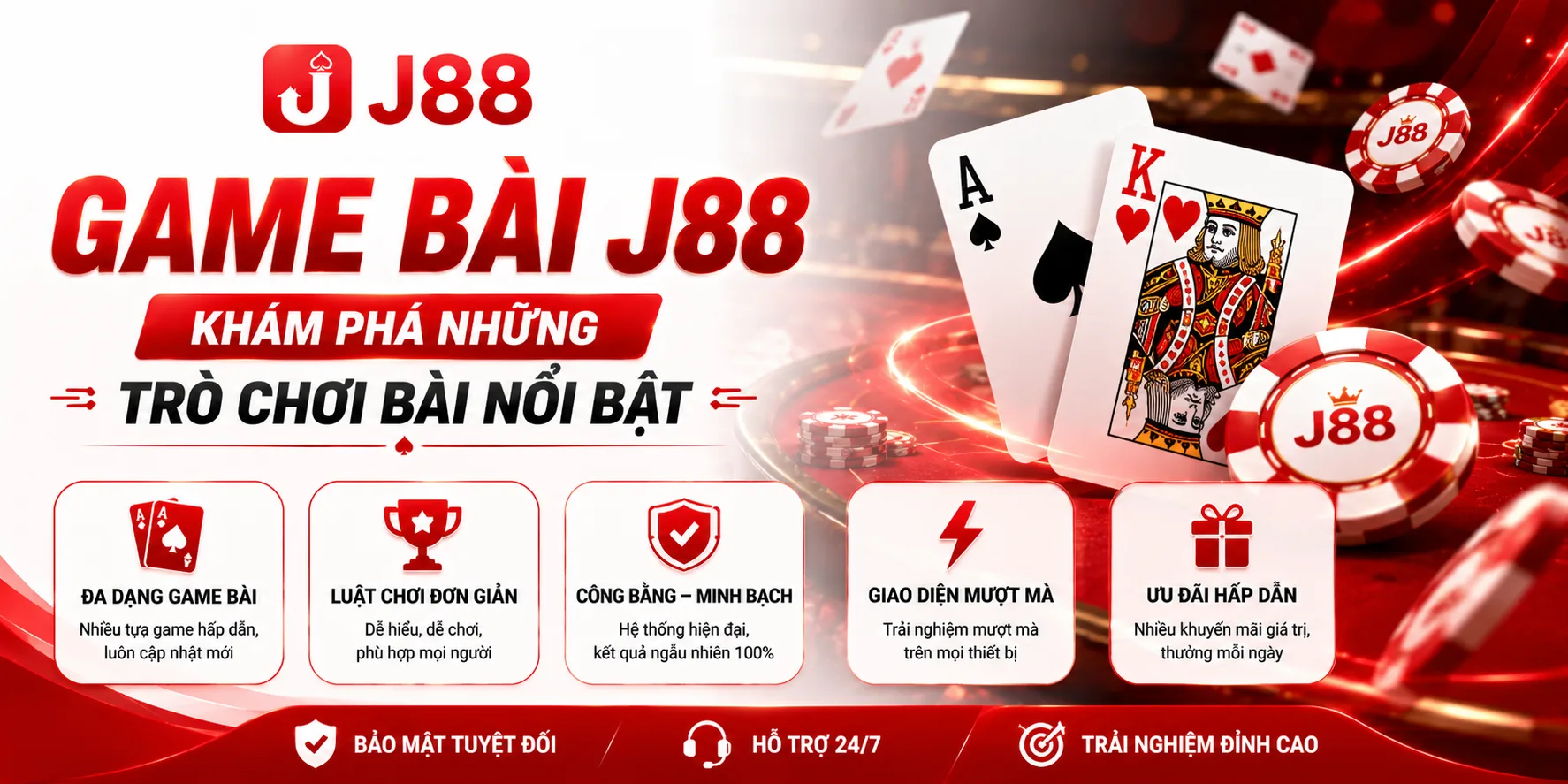 Những trò game bài J88