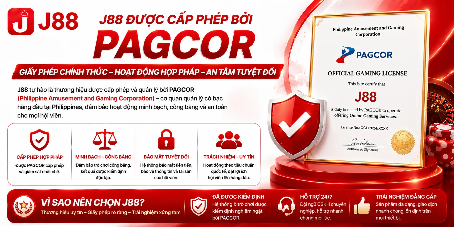 Giới thiệu J88 về giấy phép hoạt động hợp pháp