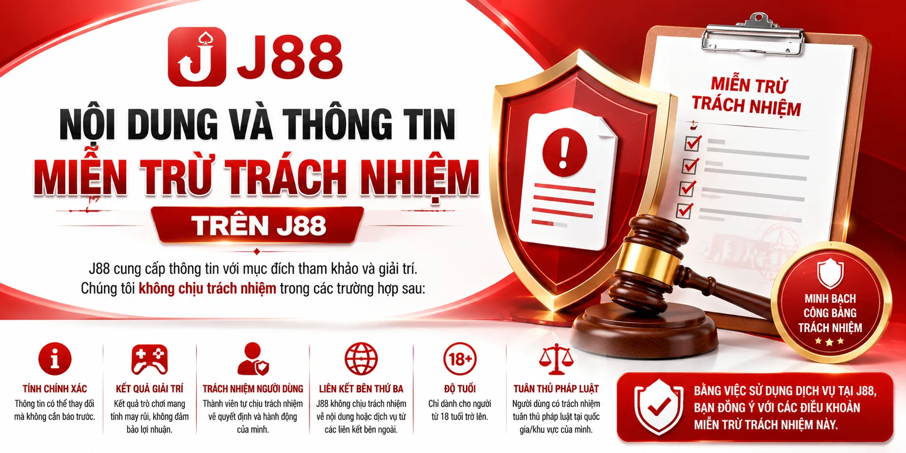 Nội dung trong chính sách miễn trừ trách nhiệm