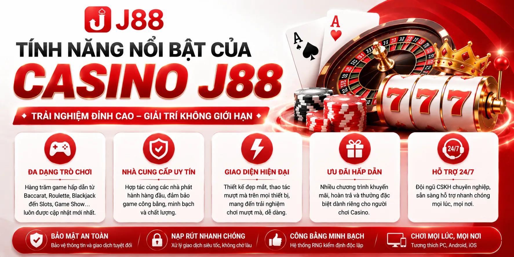 Ưu điểm nổi bật casino J88