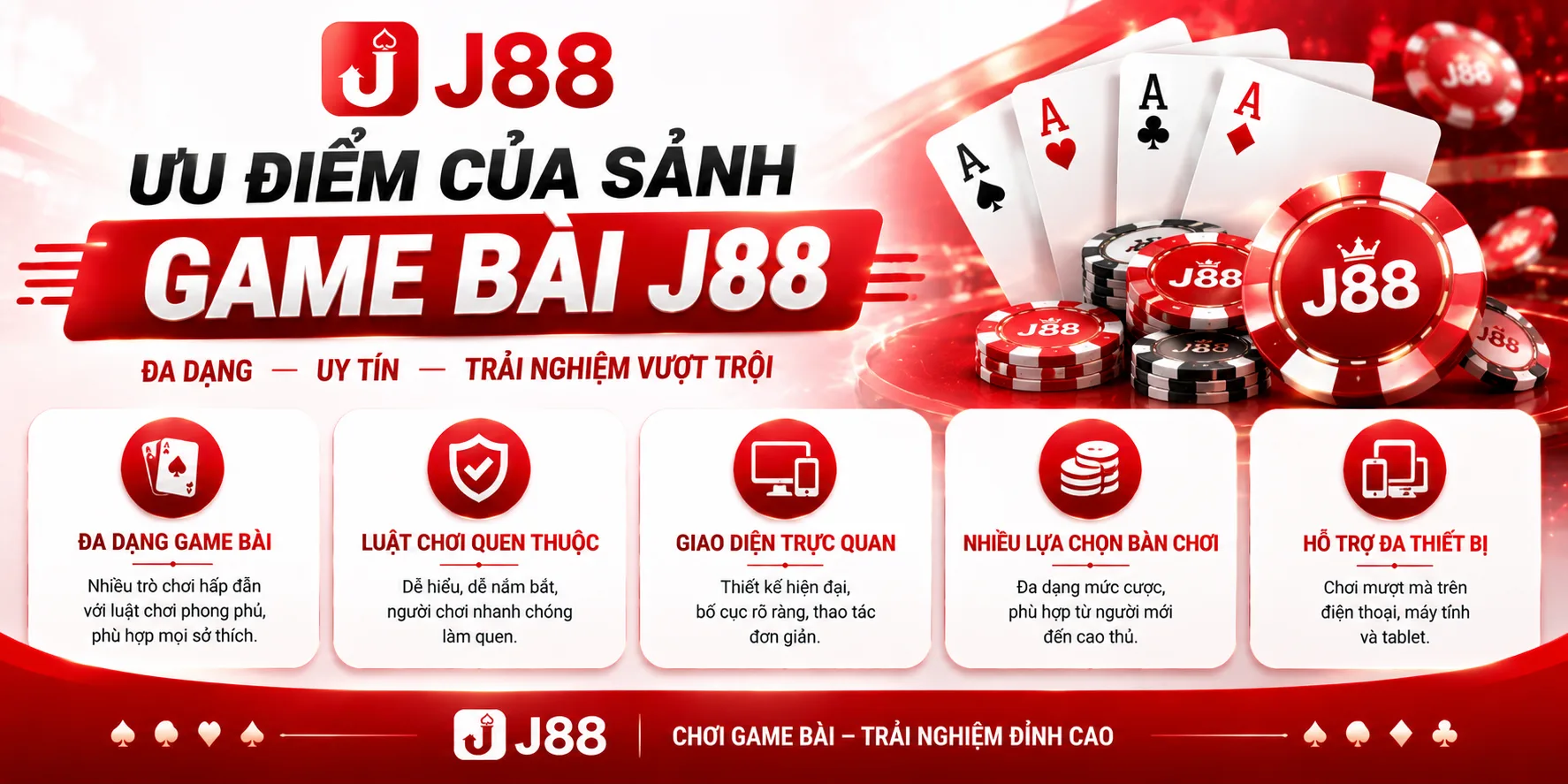 Ưu điểm sảnh game bài J88