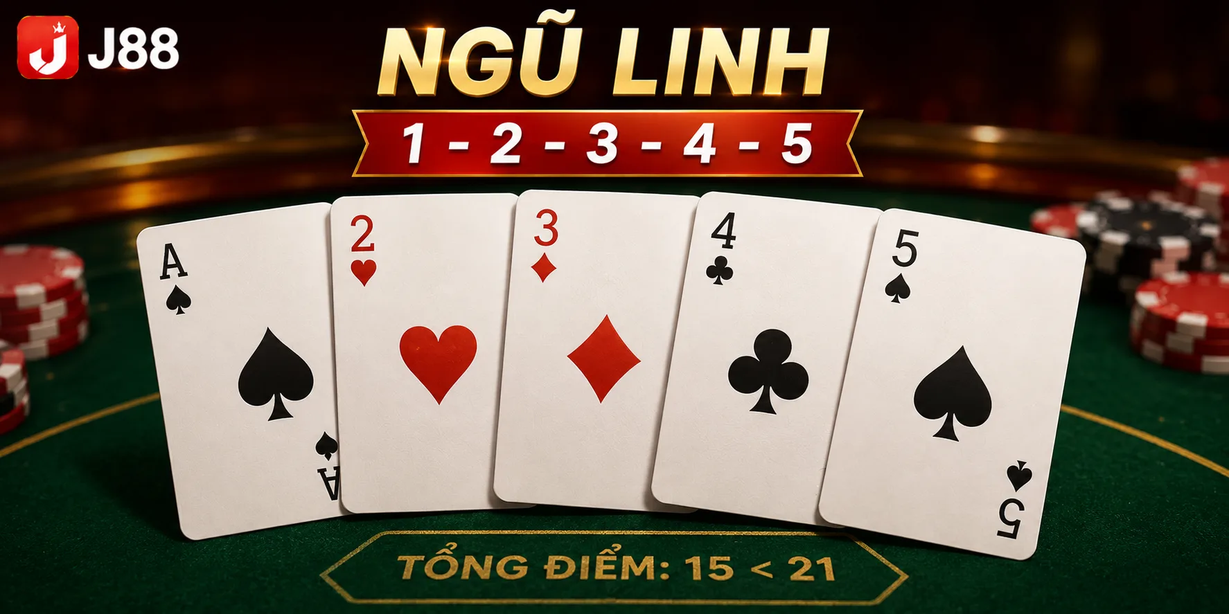 Ví dụ bài Ngũ Linh Xì Dách J88